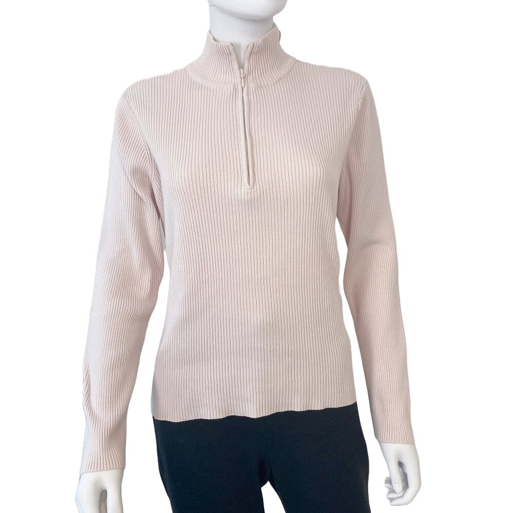 Polo Jeans Company Ralph Lauren 67 Pink Zip Long Sleeve Sweater Women's Size XL